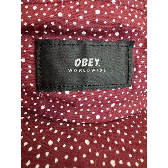 OBEY Dark Red Adjustable Cap with Micro-Dots - Picture 3 of 7